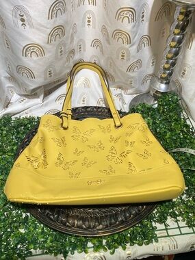 Jessica Simpson Yellow Butterfly Cutout Tote
